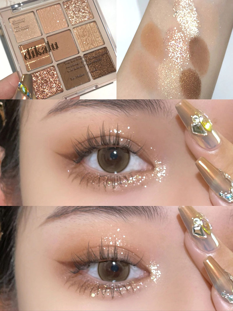 9 Paleta de Sombra Colorida e Perolada com Chá de Leite e Chá Laranja ...