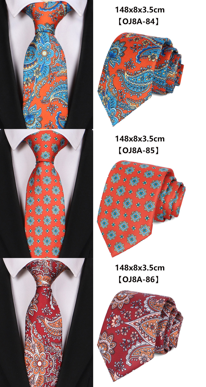 Cravatta Uomo In Seta Con Fazzoletto E Gemelli, Fantasia Paisley Floreale, Regalo Perfetto