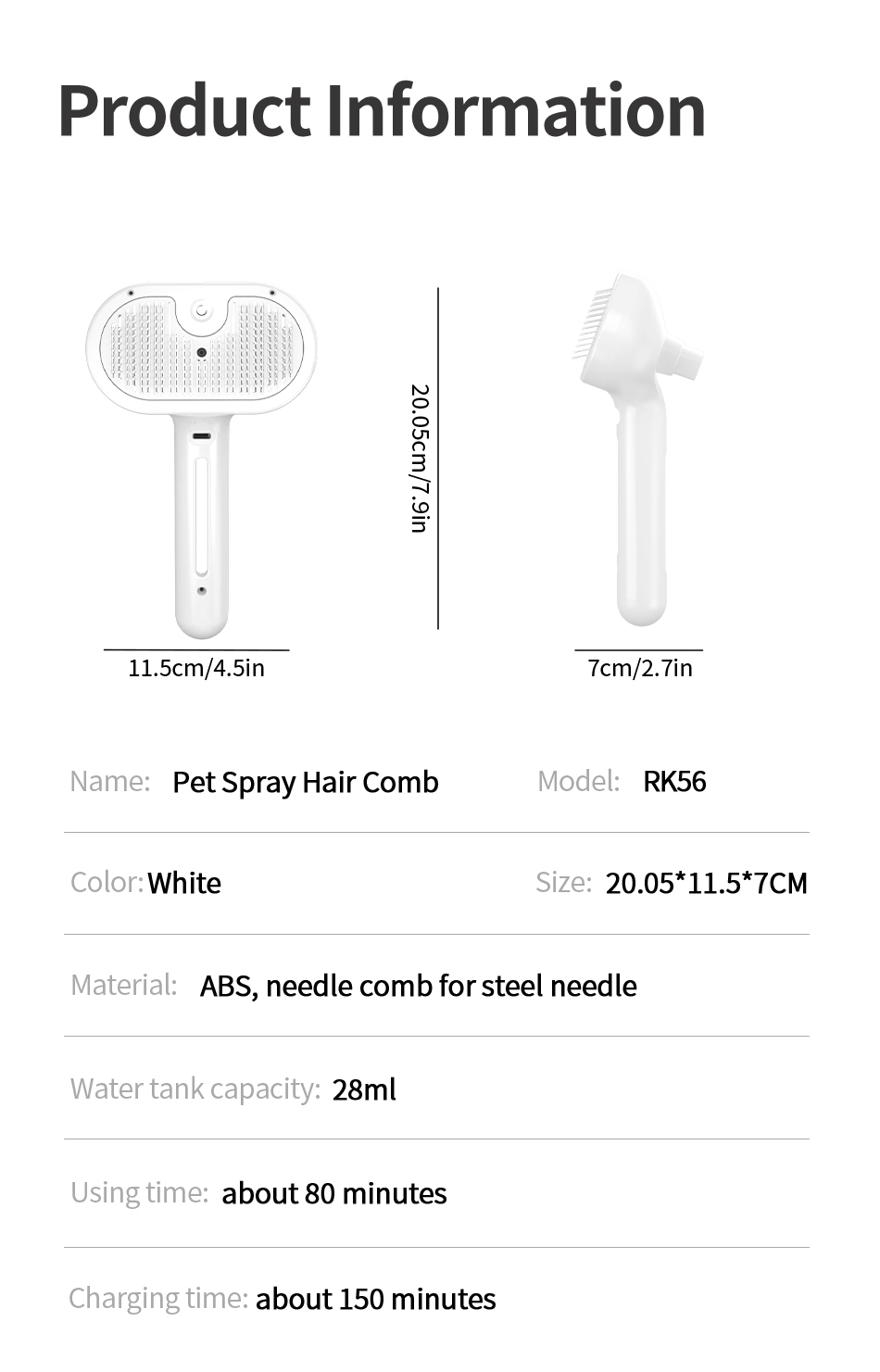 Pente Spray de Estilo Moderno para Pets - Escova de Limpeza de Pelos para Cães e Gatos, Ideal para Remover Pelos Soltos | Shopee Brasil