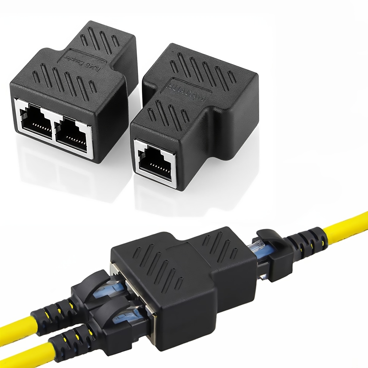 Novo Adaptador Divisor RJ45 1 para 2 Conector de Rede Extensor Dual LAN ...