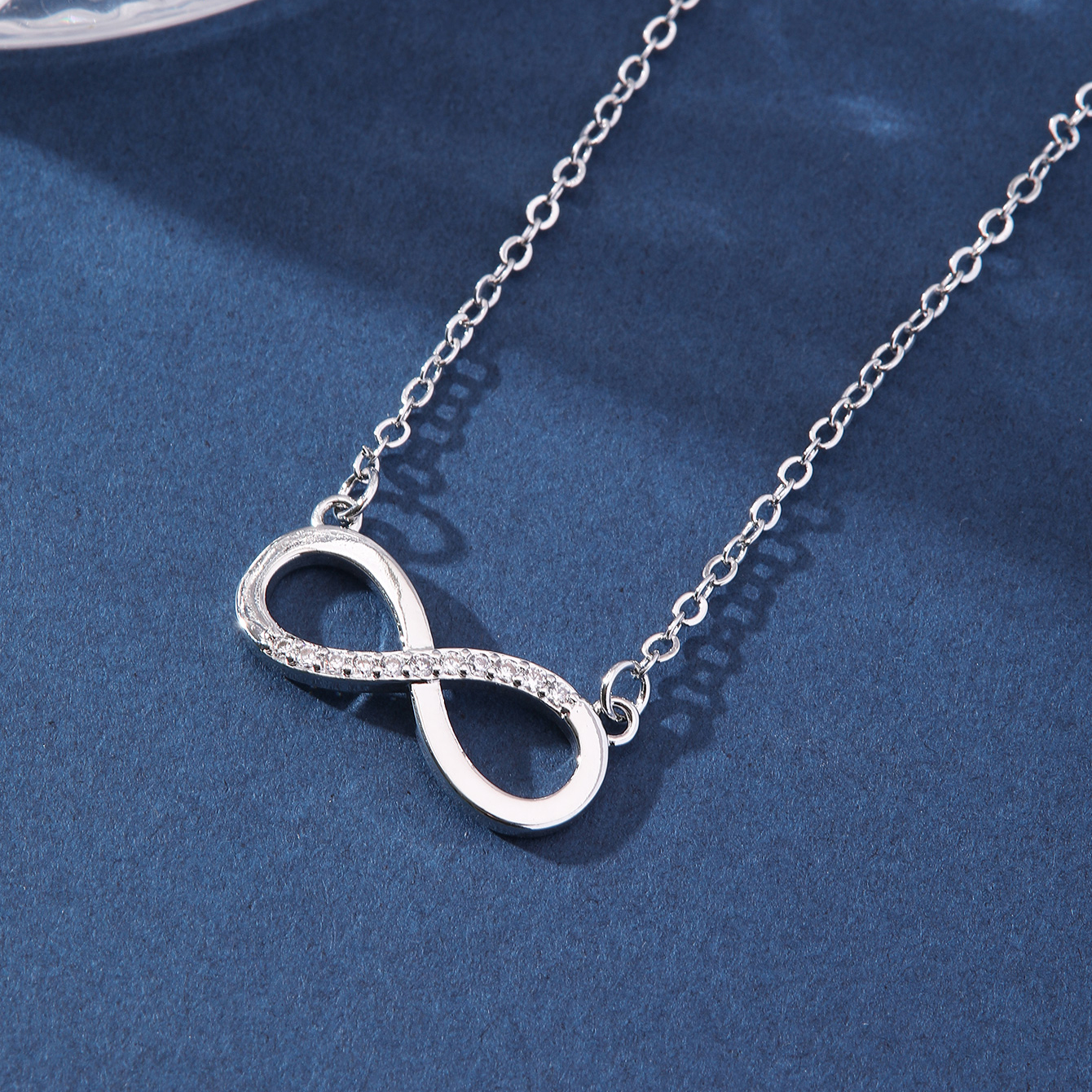 Colar Com Pingente De Símbolo Infinito Zircônia Elegante Letra'8 Joias ...