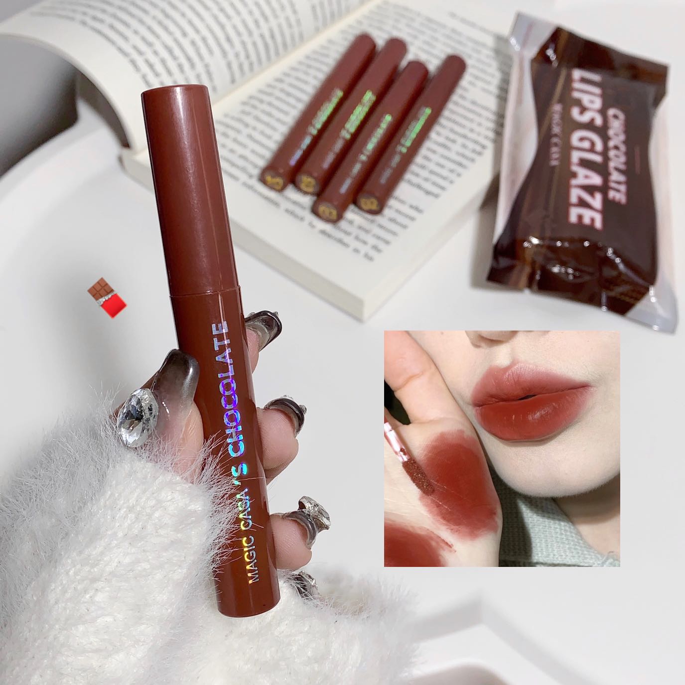 Kit Labial Fosco Indulgente 5 Cores Brilho Durável Inspirado em ...