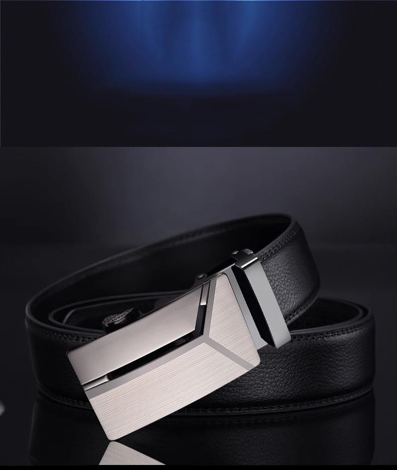 Cintura Uomo Automatica Cintura Uomo KEMISANT Con Chiusura Automatica - Pelle, Larghezza 35 Mm Fibbia Automatica Pelle - Foto 2