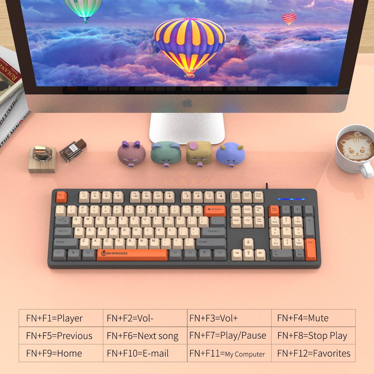 Teclado Mecânico Para Jogos Com Fio K600 104 Teclas Numérico , Linear E ...