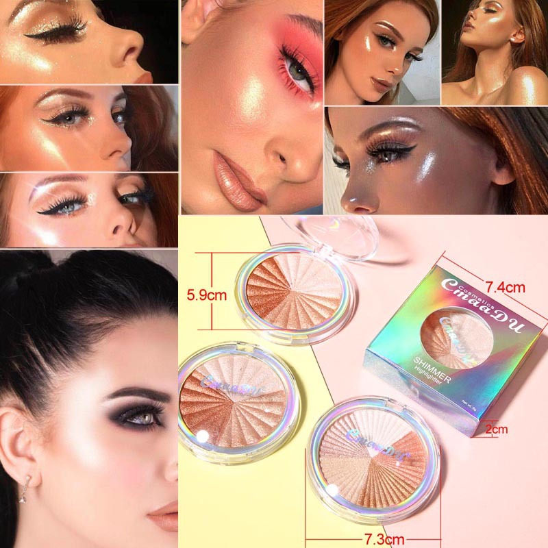 CmaaDu Flash Gold Highlighter Bandeja Em Pó Para Pele Da Bochecha e ...