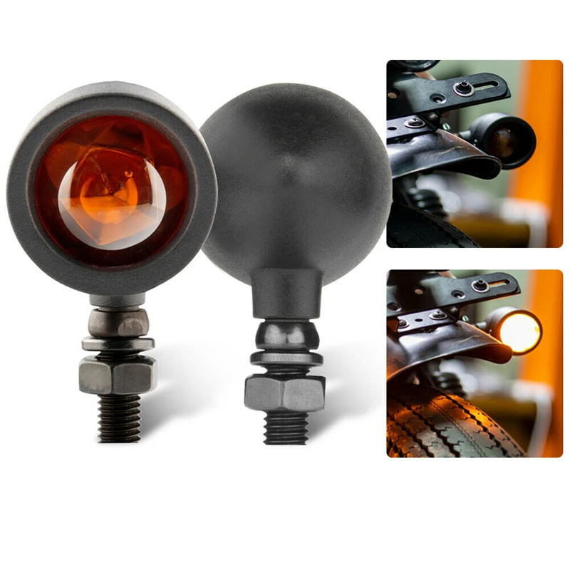 Duas Peças 10mm Mini LED de Sinalização de Giro para Motocicleta Cafe ...