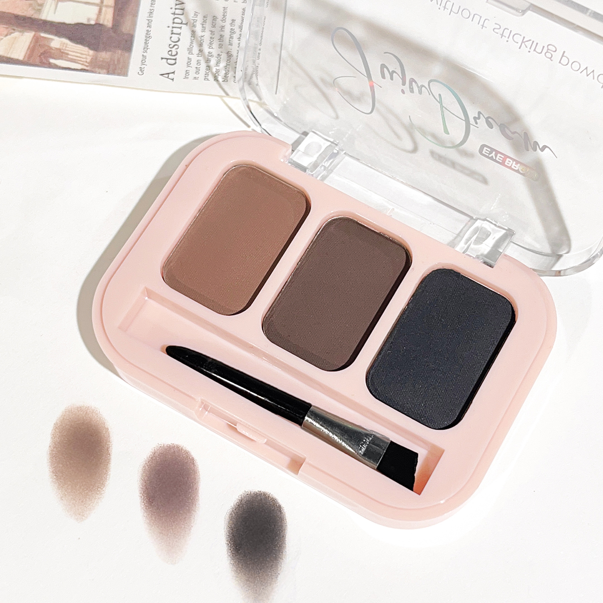 Pó de Sobrancelhas Três Cores Natural Longa Duração Não Desbotante à ...