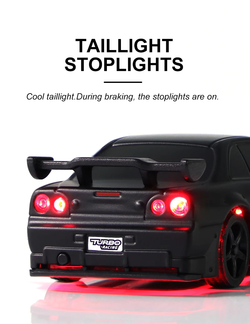 Turbo Racing 4CH 2.4GHZ 1 : 76 C74 RC Sports Car RTR Kit