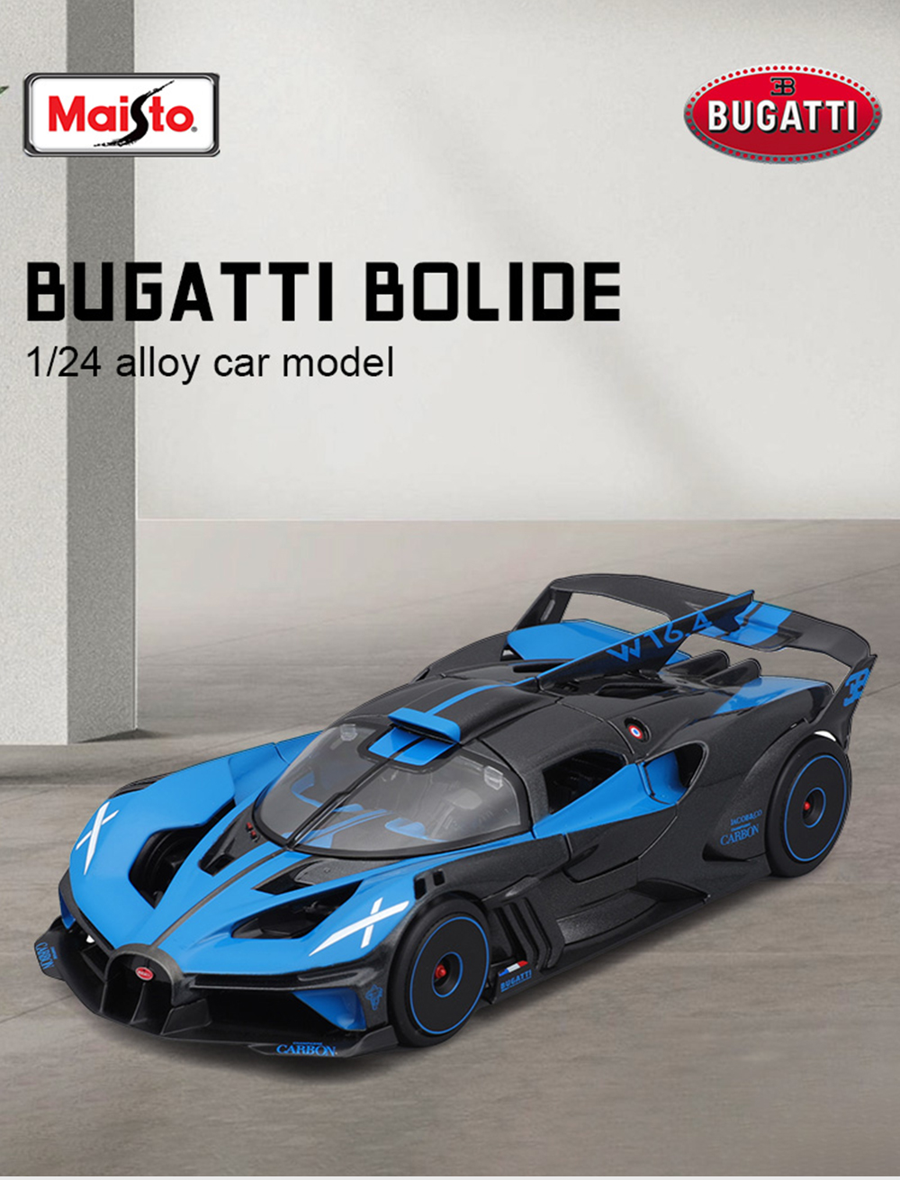 Maisto 24 Bugatti Bolide Alloy Diecast Modelo De Coleção De