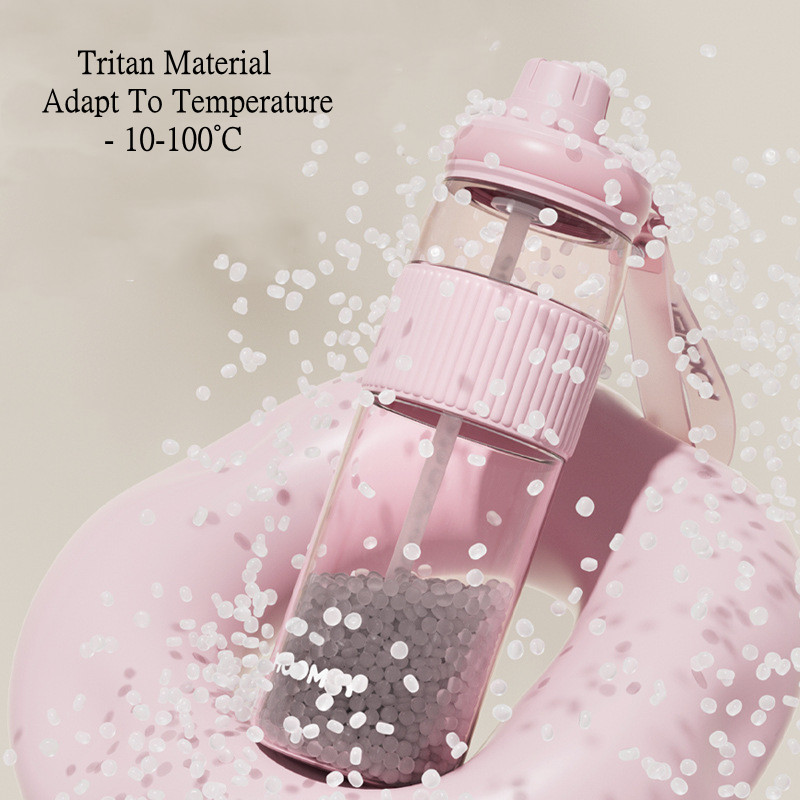 High Quality Tritan Material Water Bottle With Straw Fashion Portable Durable For Outdoor Travel Sports Drink - 750Ml
