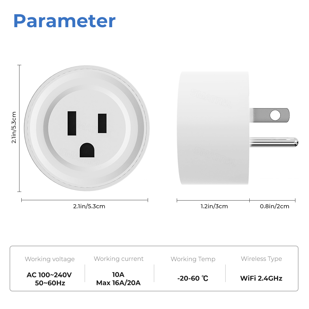 SMATRUL 20A/16A WiFi Smart Plug Tuya Tomada Adaptador Eua Sem Fio Life ...