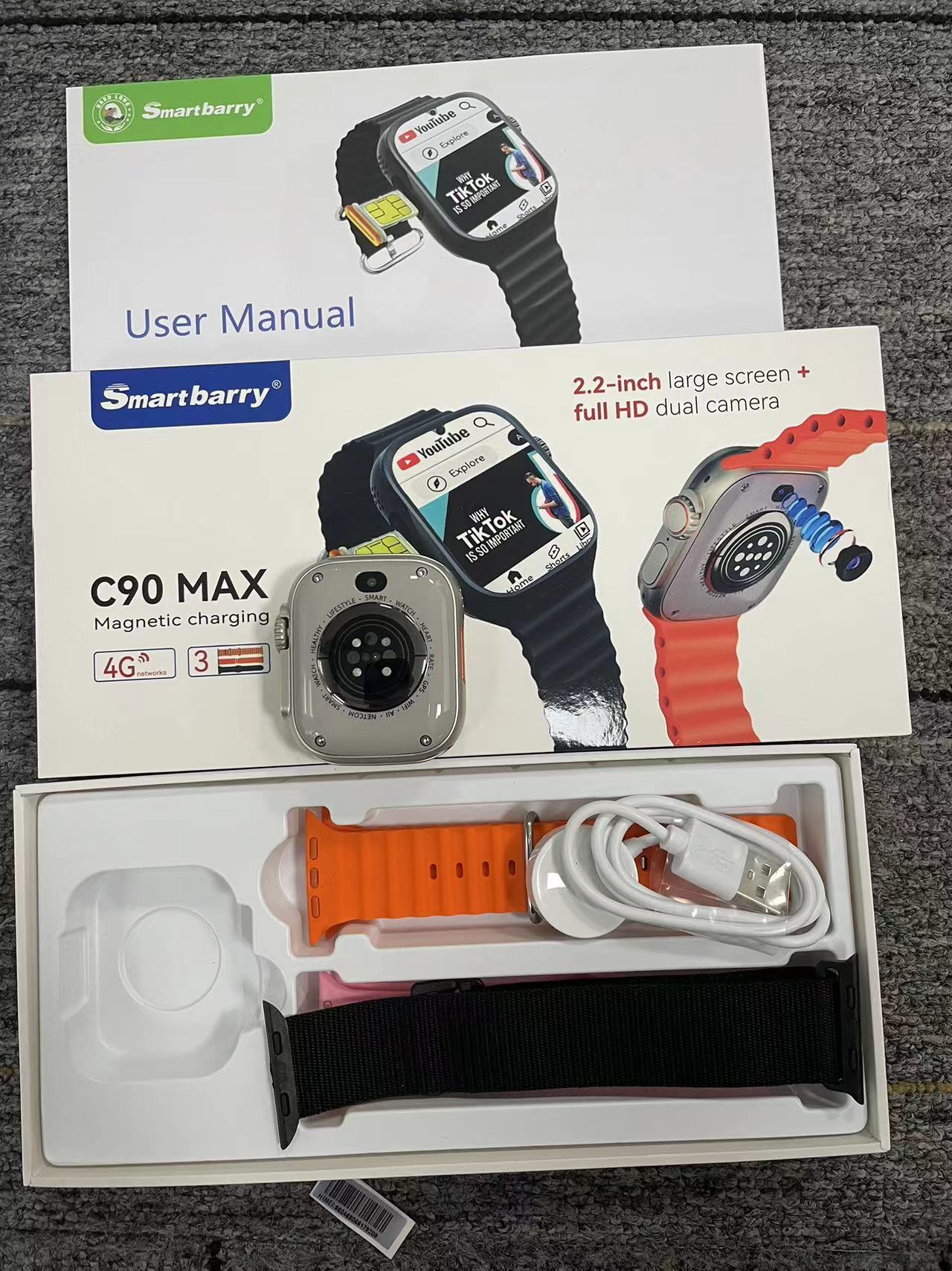 2024 Novo Relógio C90 Ultra Smart Watch Com Slot SIM E Vídeo GPS Wifi ...