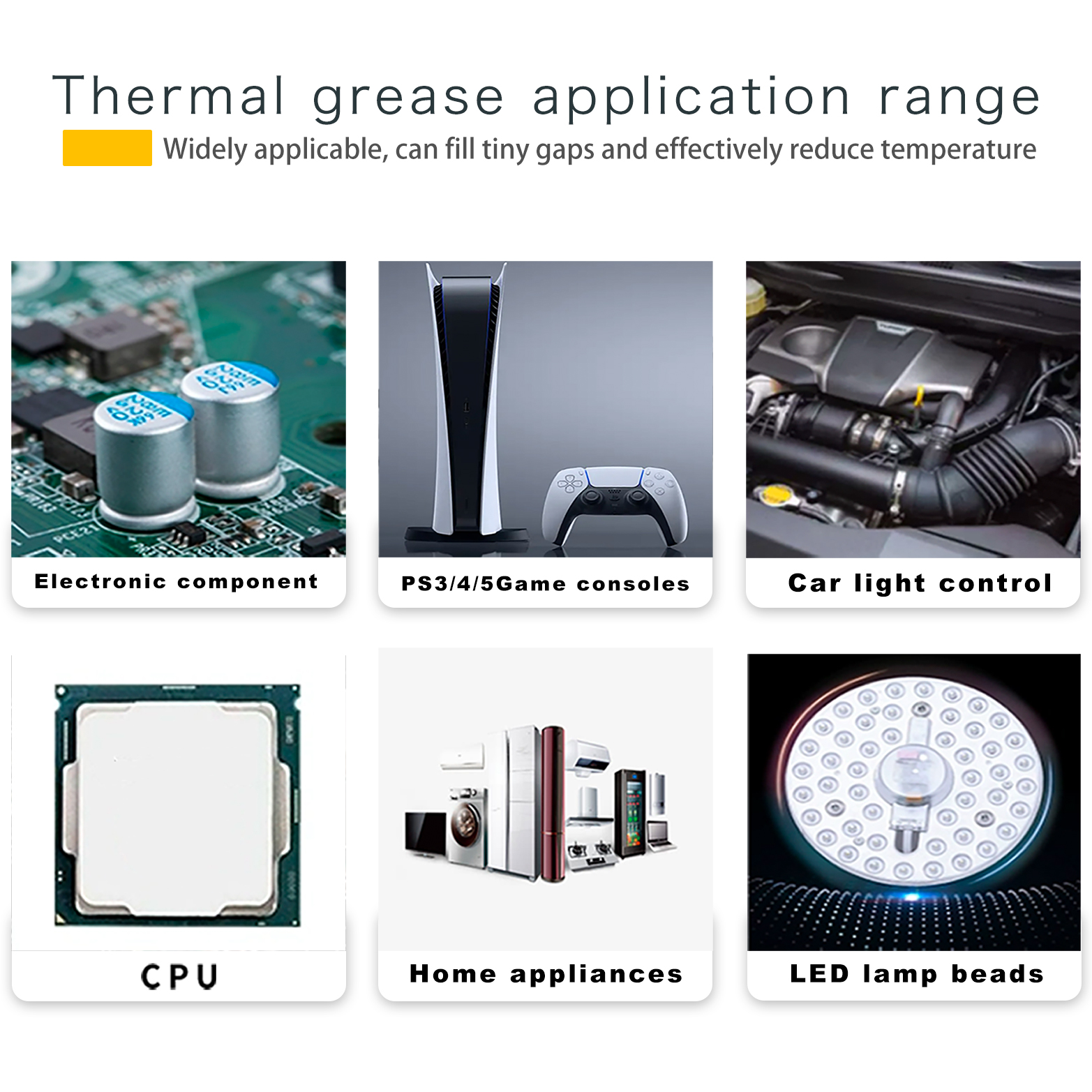 Pasta Termica Per CPU 5 Pezzi, Adesivo Siliconico Resistente Al Calore (300°C) – Composto Termico Per Dissipatori E Stampanti 3D - 2