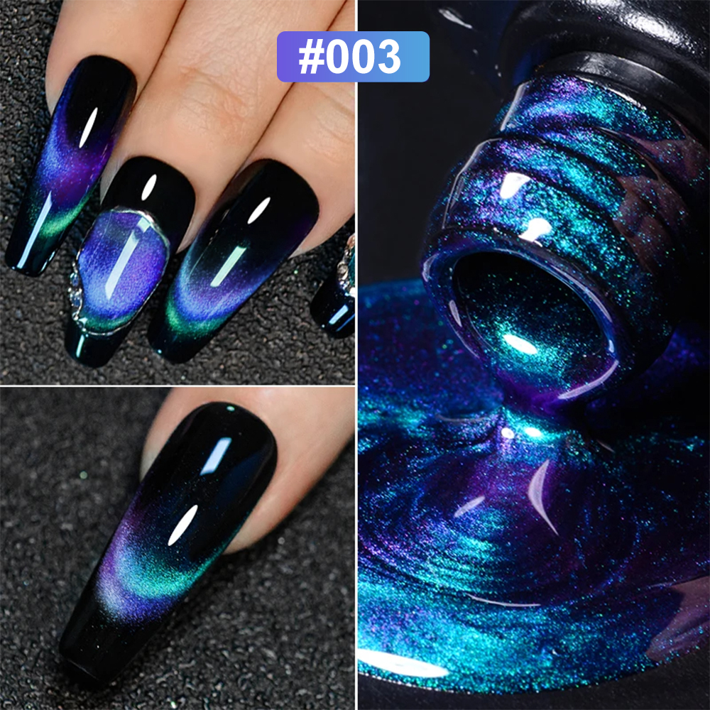 1pc 8ml Gel Magnético De Unhas Rainbow Cat , Holográfico Glitter Eye