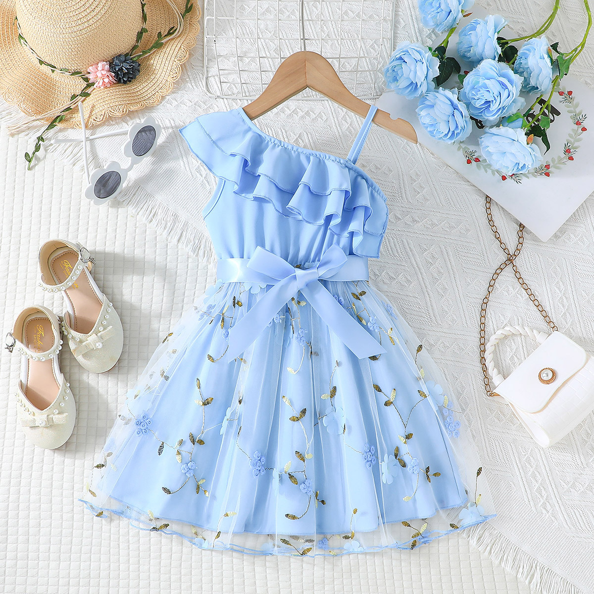 Vestido Floral De Princesa Para Meninas De 2 A 7 Anos , De Festa Sem ...