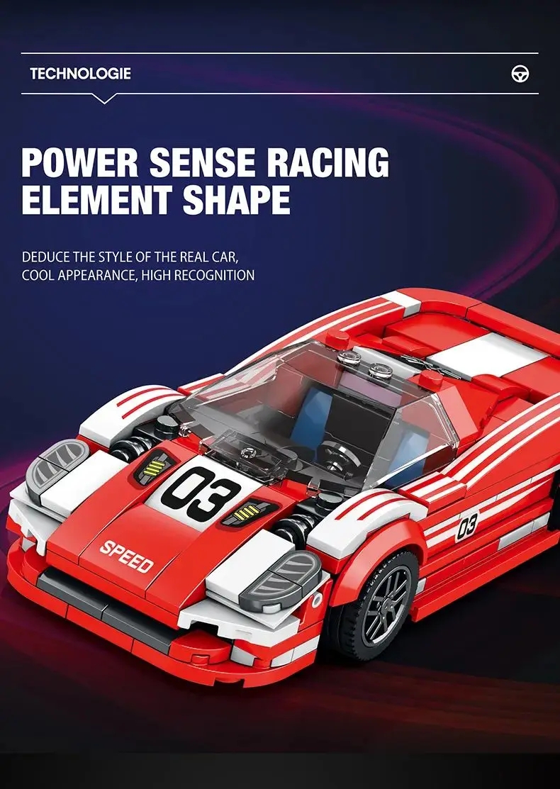 355PCS City Champion Sport Car Vehicle Building Blocks 1 24 Escala