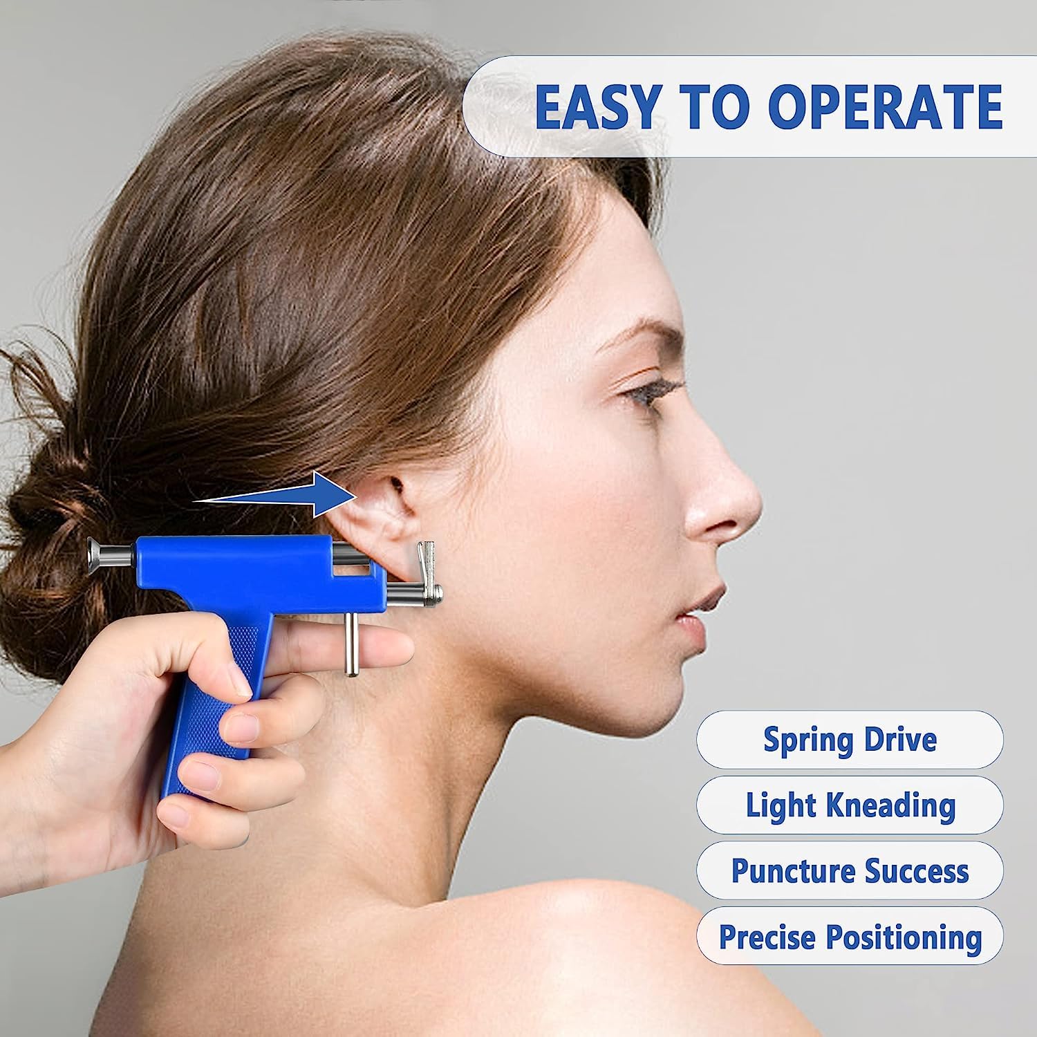 Kit Fai Da Te Per Forare Orecchie - 6 Pistole Monouso Sterili Con Orecchini In Acciaio Inox E Strass - Sicuro, Senza Nichel, Pratico Per Uso Domestico
