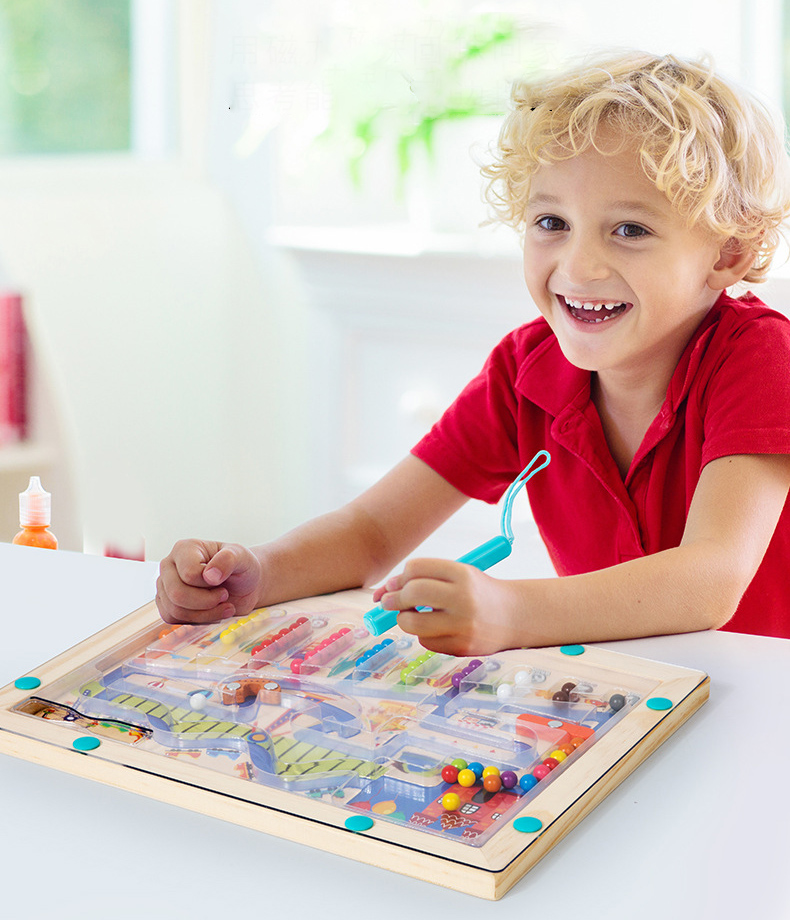 Labirinto magnetico Montessori a colori e numeri Abilà