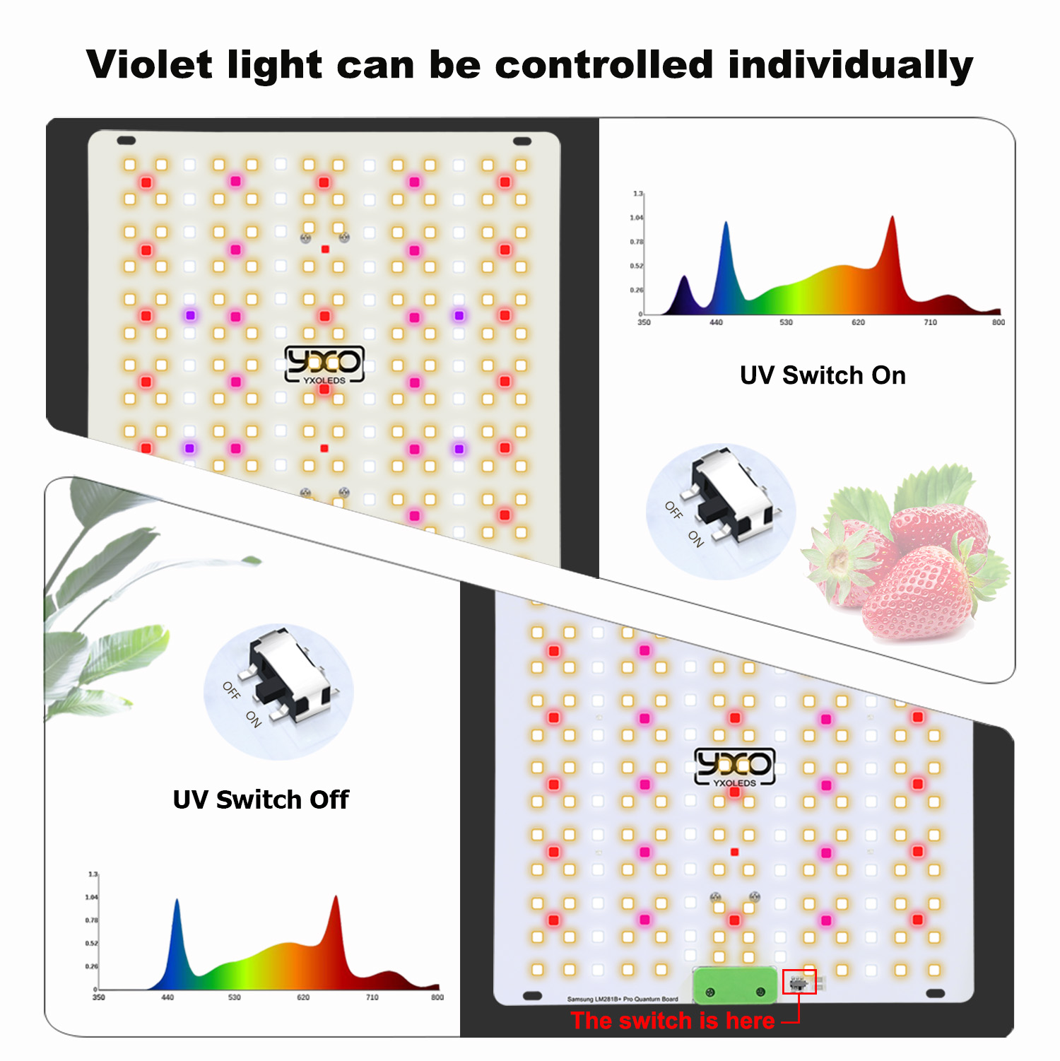 85W SamsungLM281B LED Grow Light 110V 220V Full Spectrum Quantum board ...