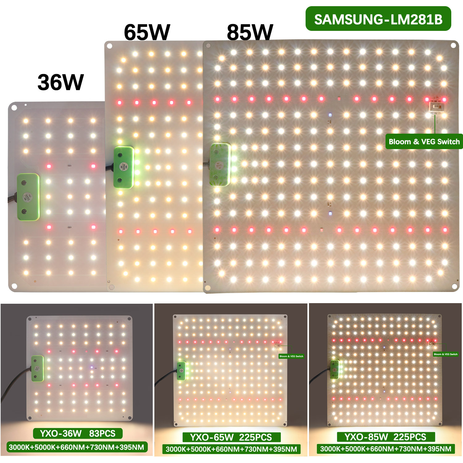 85W SamsungLM281B LED Grow Light 110V 220V Full Spectrum Quantum board ...