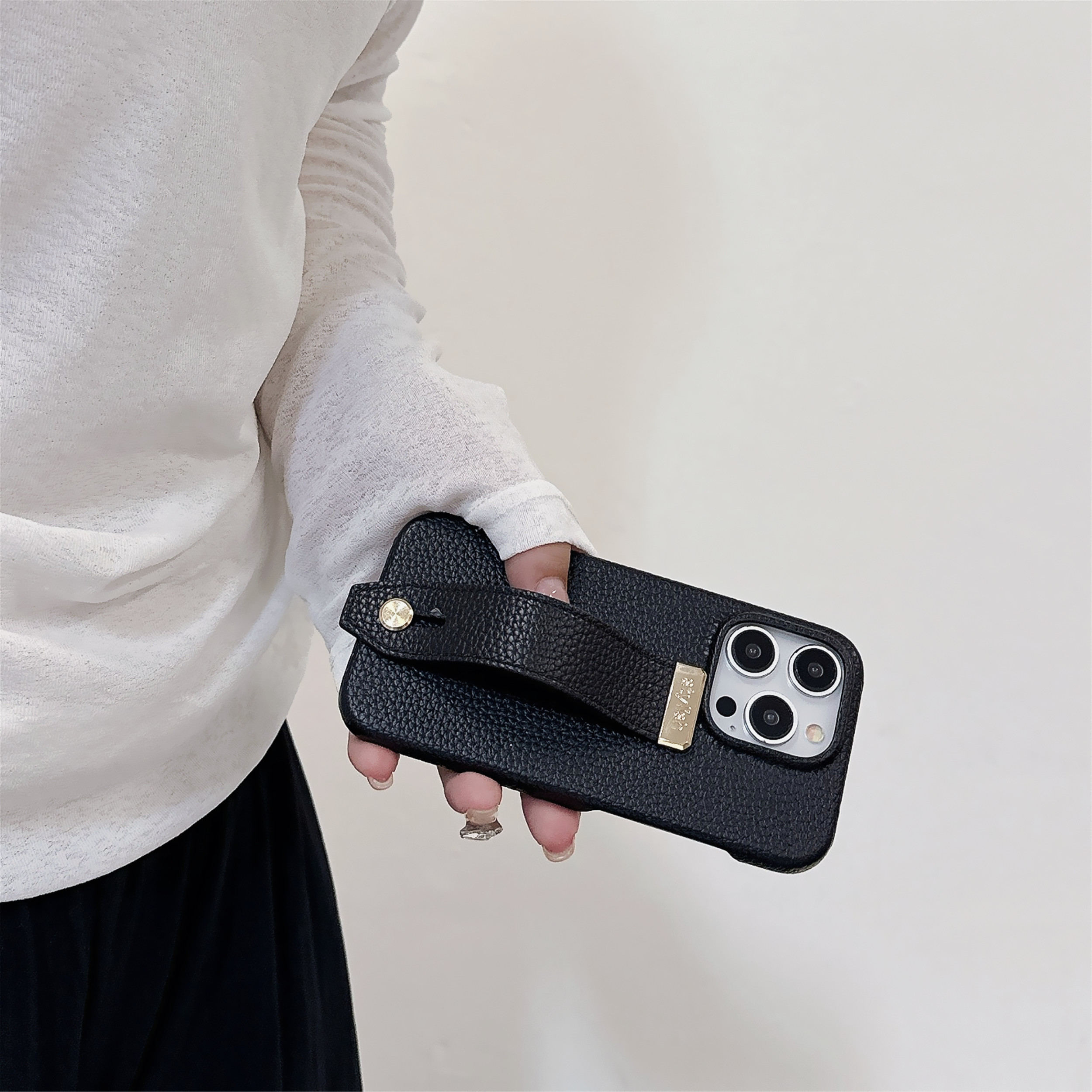 Luxo Lichia Padrão Couro Caso De Telefone Para iPhone 14 15 16 Pro Max ...