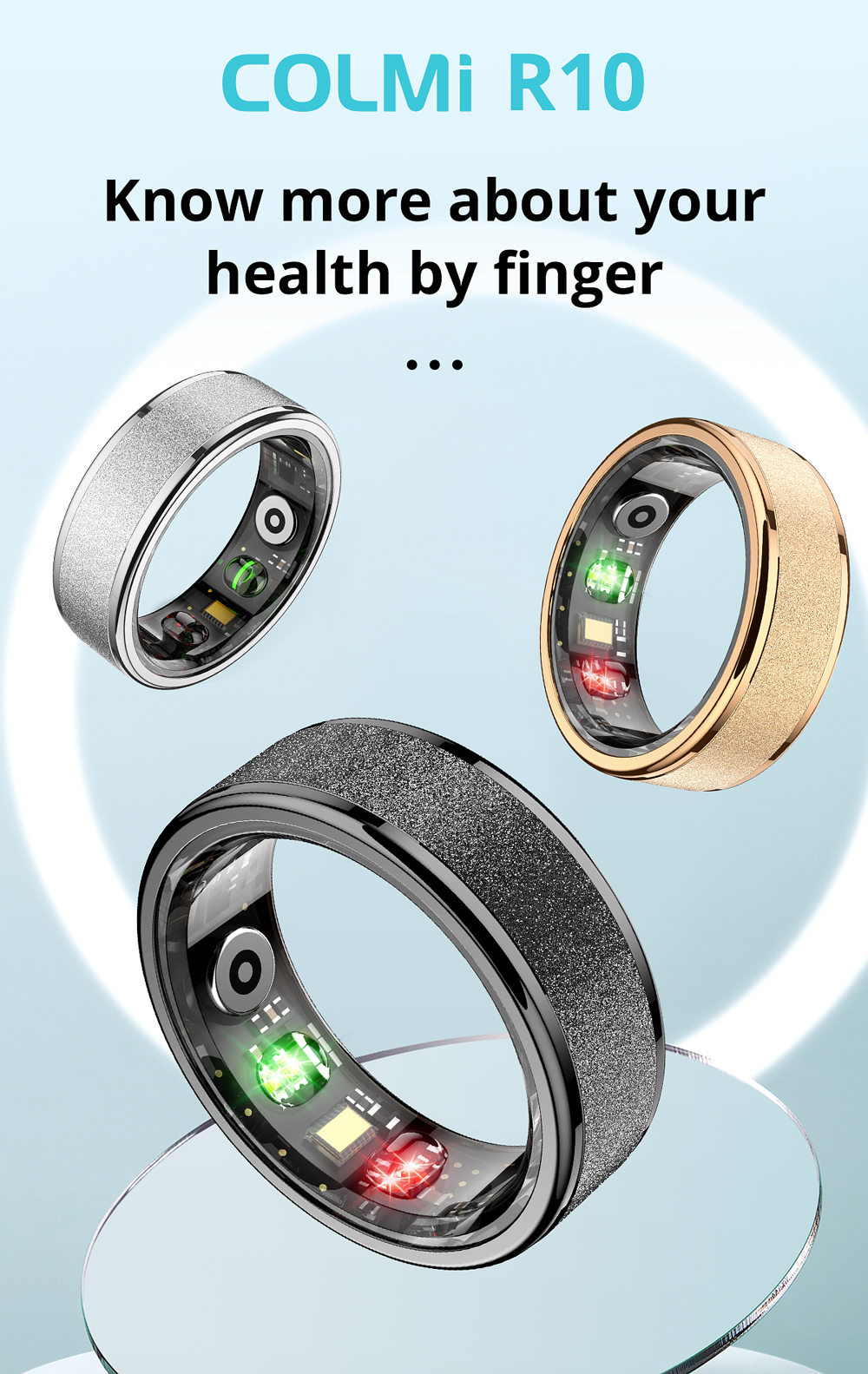 COLMI Smart Ring R10 Detecção De Saúde E Esportes 5ATM À Prova D'água ...