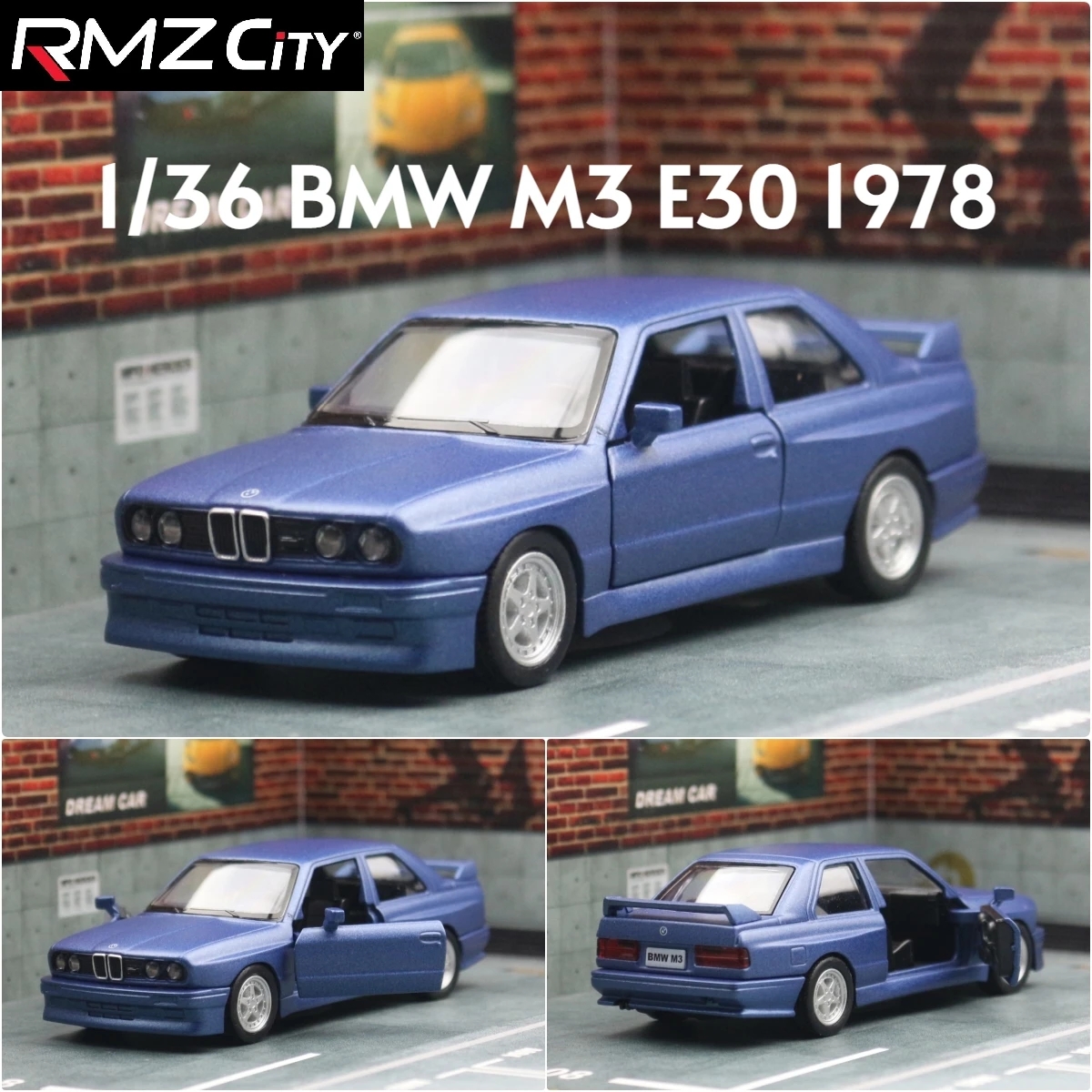 RMZ CITY 1/36 BMW M3 E30 1987 Modelos De Carros Fundidos