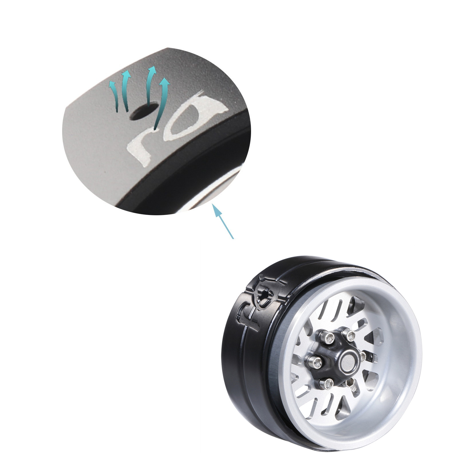 DJ Metal Liga De Alumínio 1.3 Em Pneus Roda Peso Ganho Hub Rodas 4 Pcs