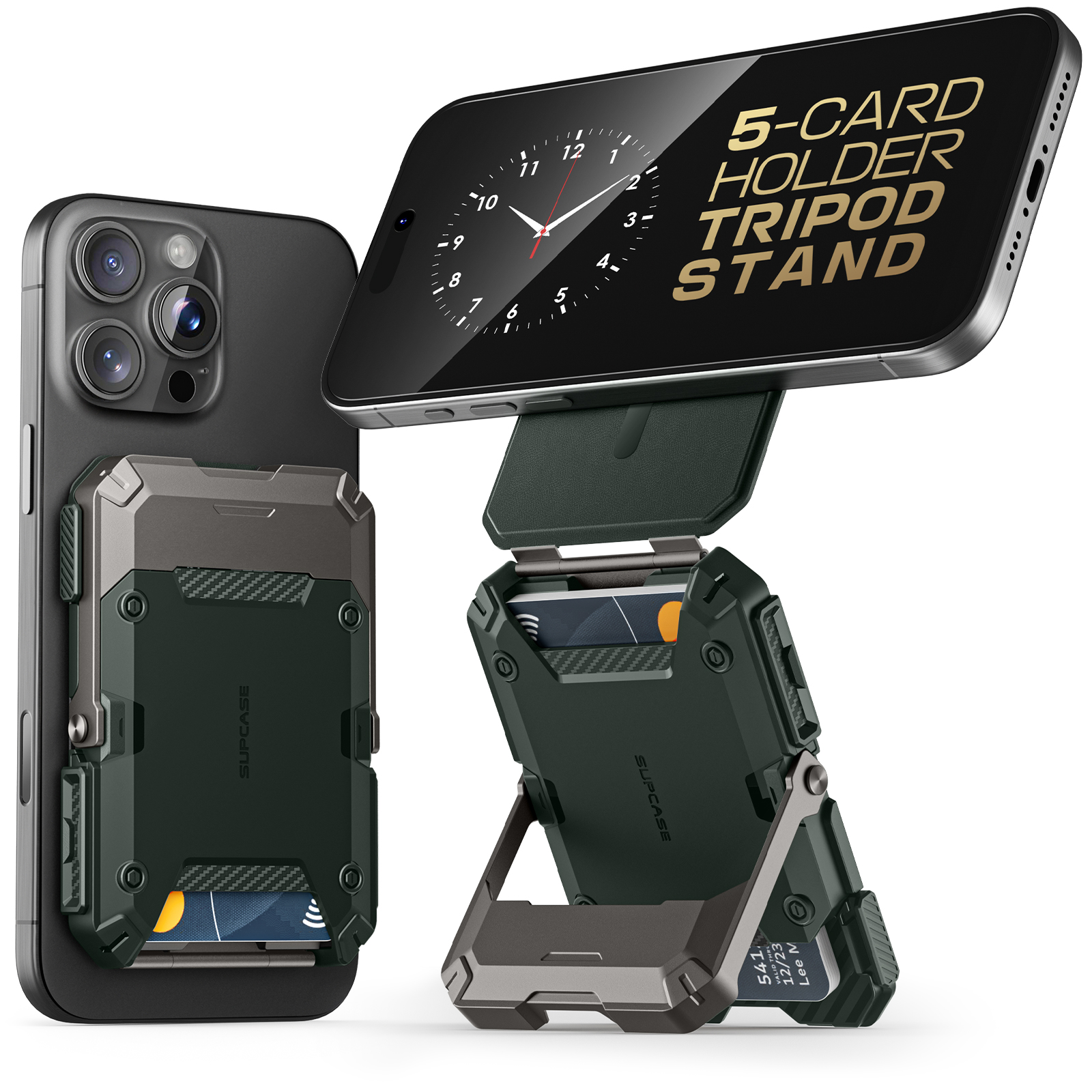 Carteira Magnética SUPCASE Com Suporte Compatível Para 5 Cartões ...