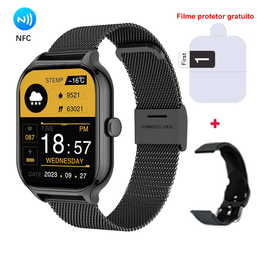 Original NFC Smartwatch H9 Max Feminino Relógio Esportivo 2.19 