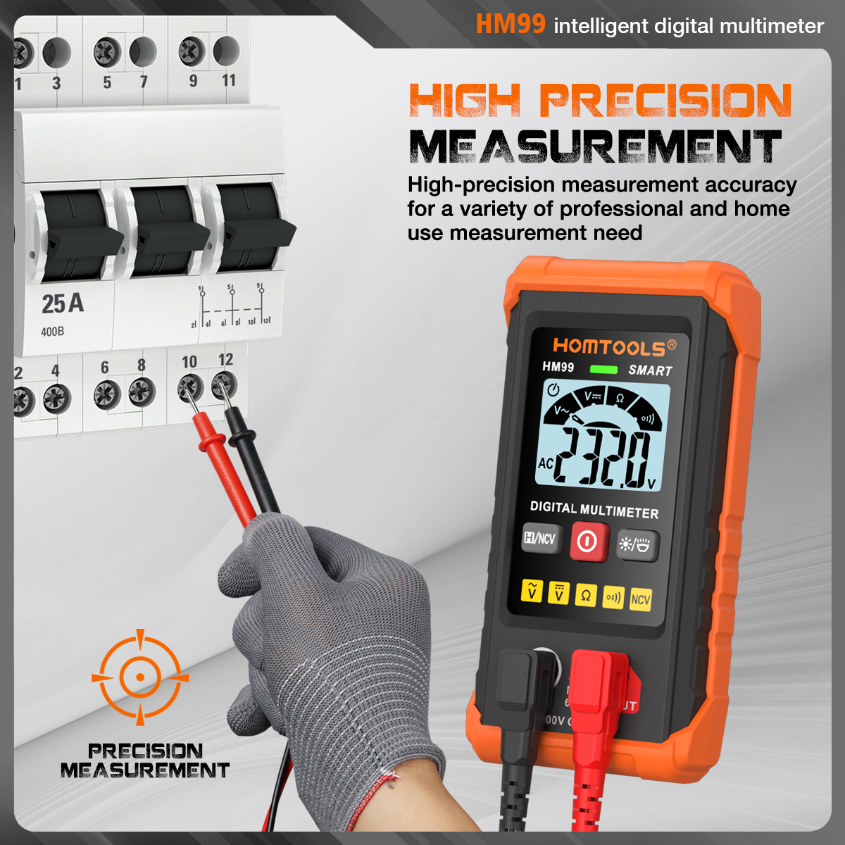 HOMTOOLS🔥HM99 Multímetro Digital Multimeter 600V AC/DC 4000 Conta ...