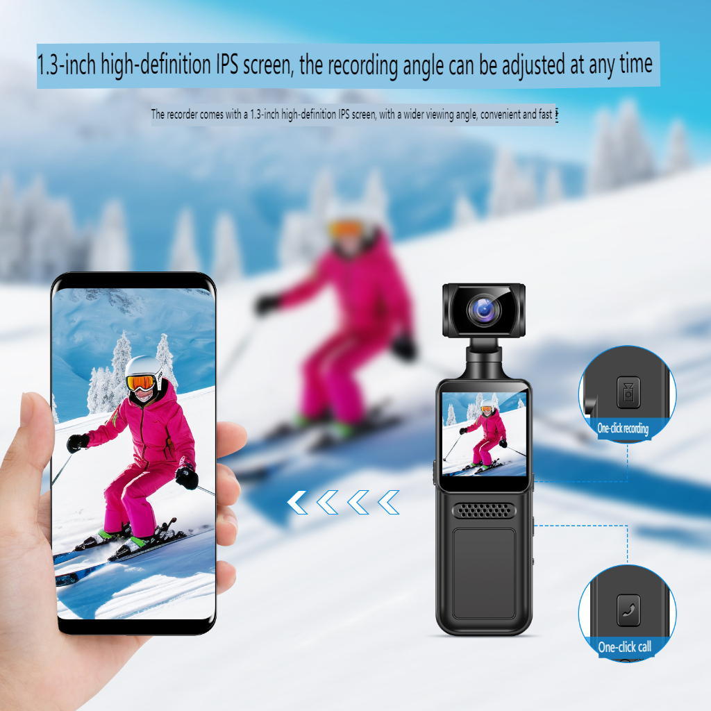 2024 Nova Câmera De Bolso Esportiva Ultra HD 4G Com Lente Giratória De ...