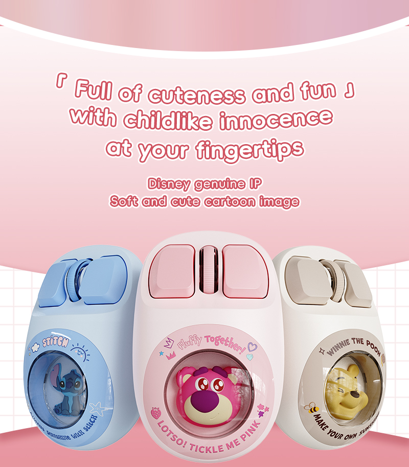 Disney QS-MS08 Mouse Sem Fio Conexão Estável À Prova De Suor