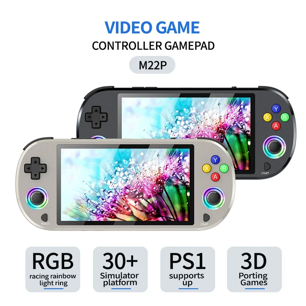 M22 Pro Retro Console De Jogos Portátil 5.0 Polegada Tela IPS Sistema ...