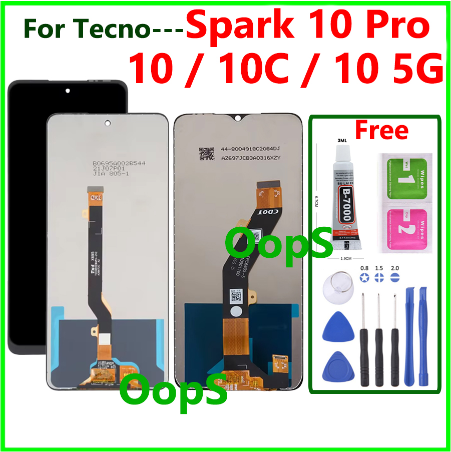Original Para Tecno Spark 10 5G 10C 10 Pro Telefone DIsplay LCD Tela De ...