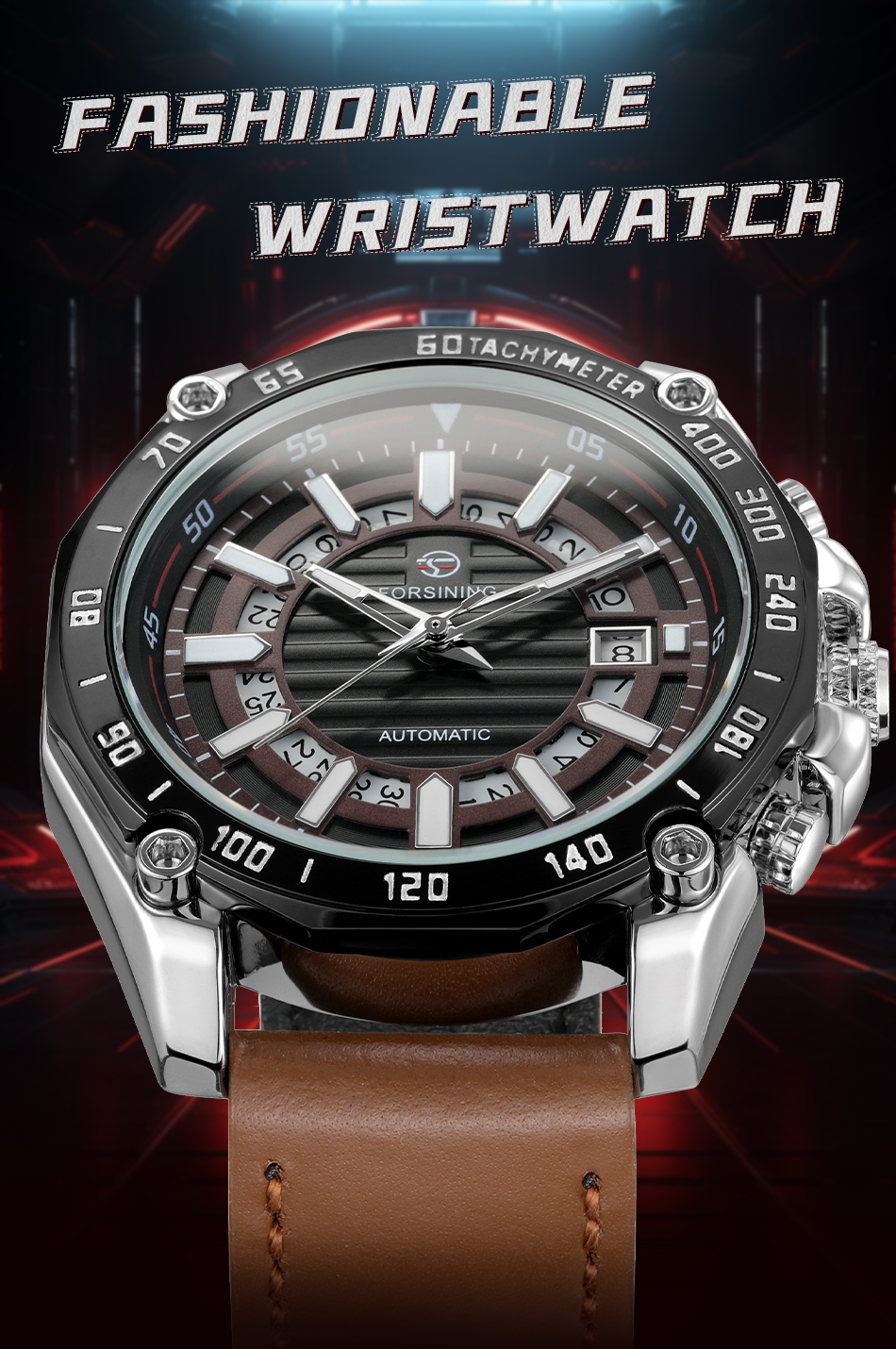 Orologio Automatico Da Uomo Forsining Lusso – Movimento Meccanico A Carica Automatica, Cassa In Acciaio Inox, Bracciale Acciaio, Quadrante Argento