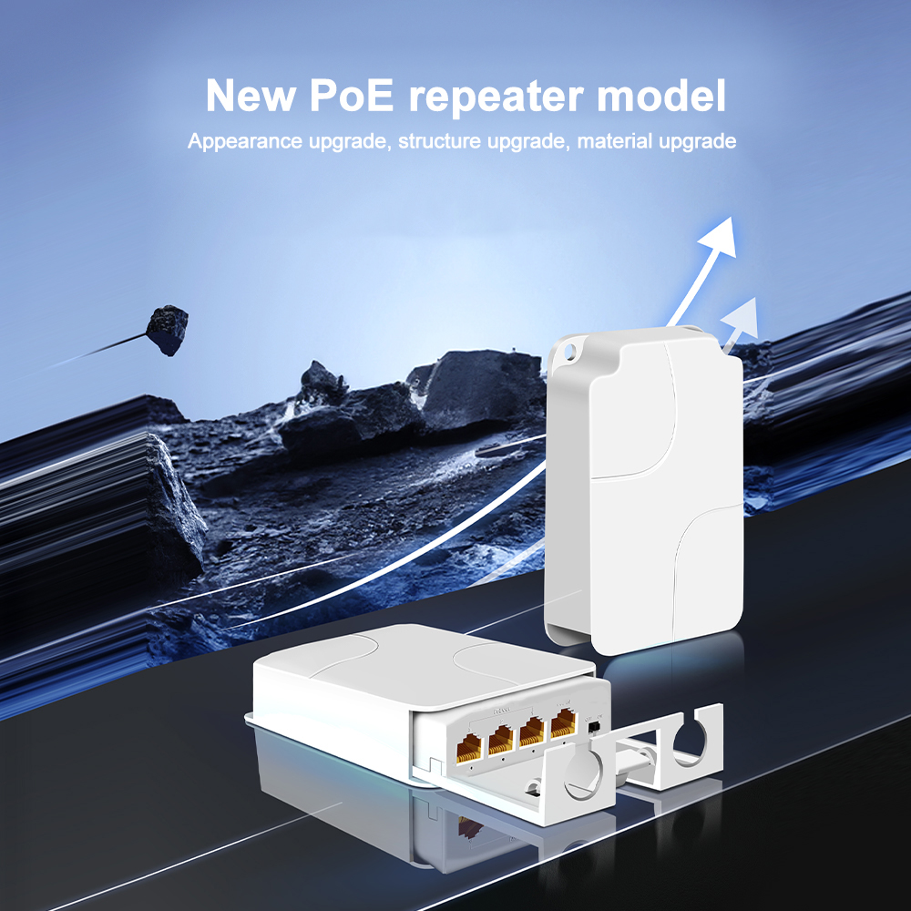 Repetidor PoE À Prova D'água De 4 Portas 100/1000 Mbps Extensor De ...