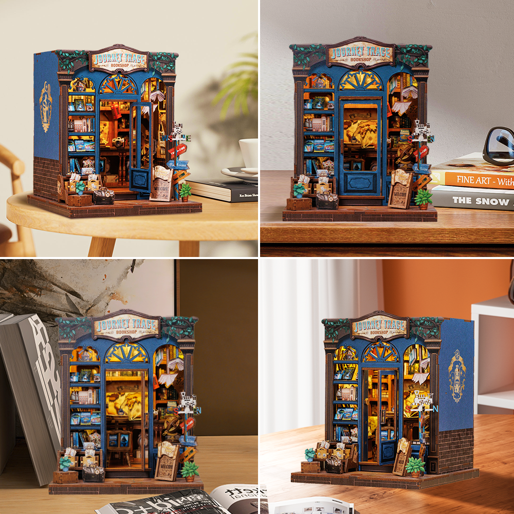 Kit De Construcción 'Book Nook' La Tienda De Verduras - Maqueta De Madera 3D Con Luz LED, Decoración Para Estanterías