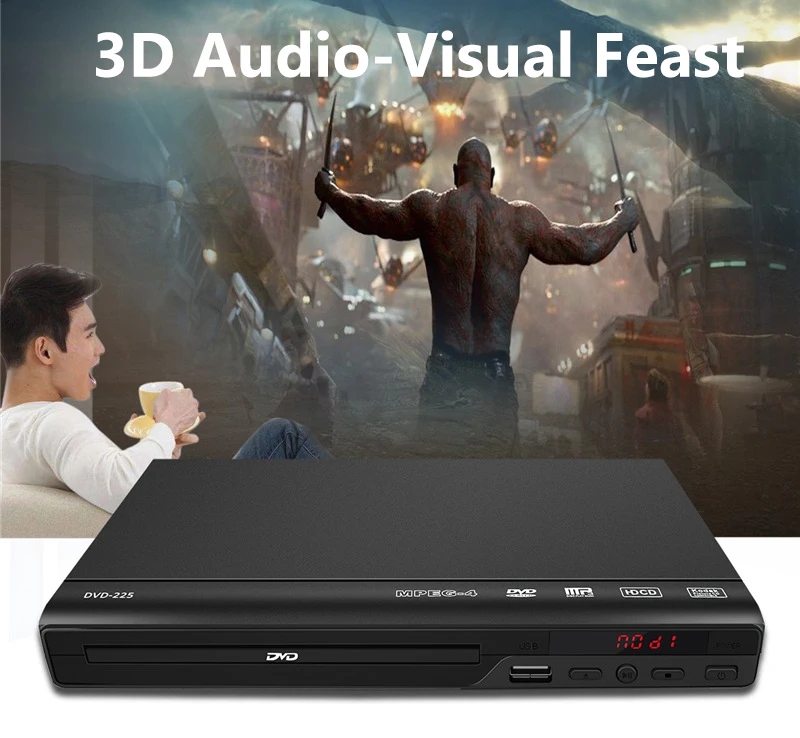DVD Player 1080P Home Players Full HD Multimídia Digital TV Disc ...