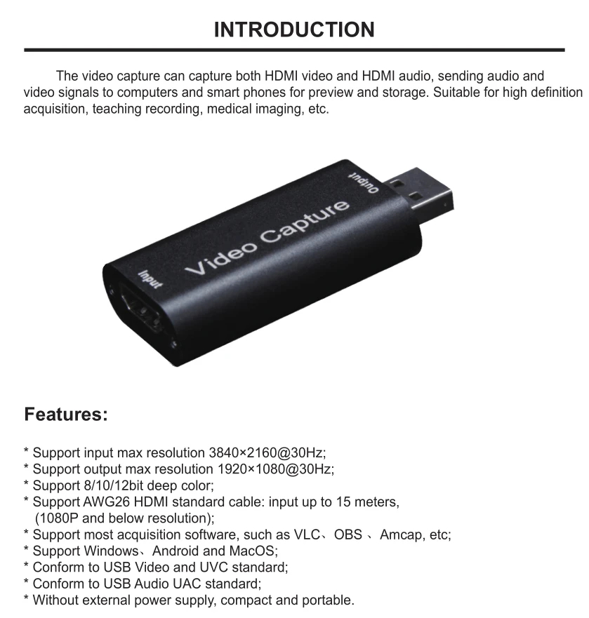 Adaptador De Captura De Video HDMI A USB 2.0 - Graba En 1080P/4K, Compatible Con PC, Consolas, Cámaras