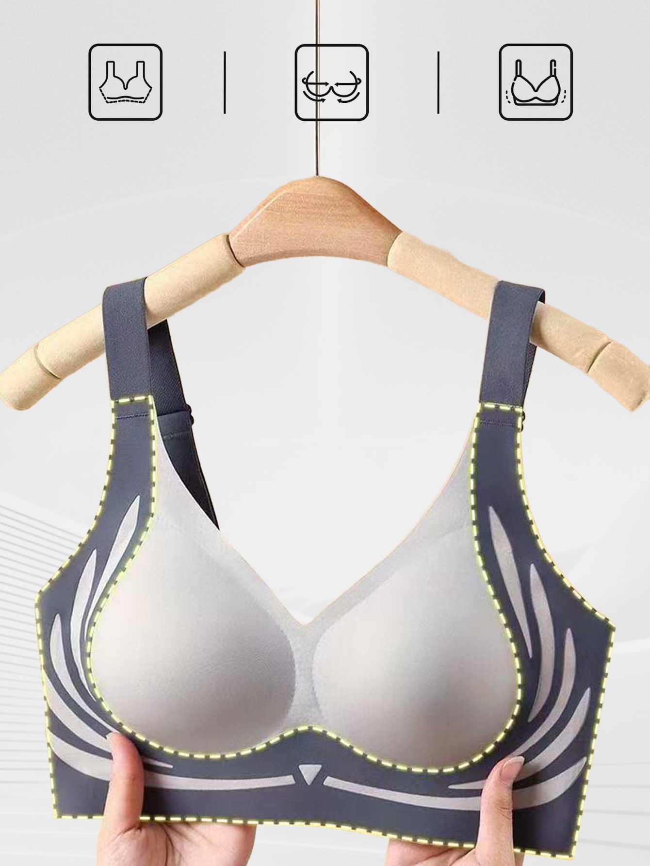 Sutiã Push-Up Feminino Sem Costura – Formato , Controle Lateral , Anti ...