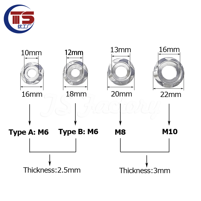 Distanziali Forati In Titanio ASPEED Per Moto - Viti M6 M8 M10 - Grado 5 (6AL/4V)