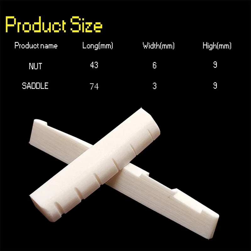 10 Dadi In Osso Non Sbiancato Per Ponte Sella Chitarra – 43x6x9 Mm, Liuteria
