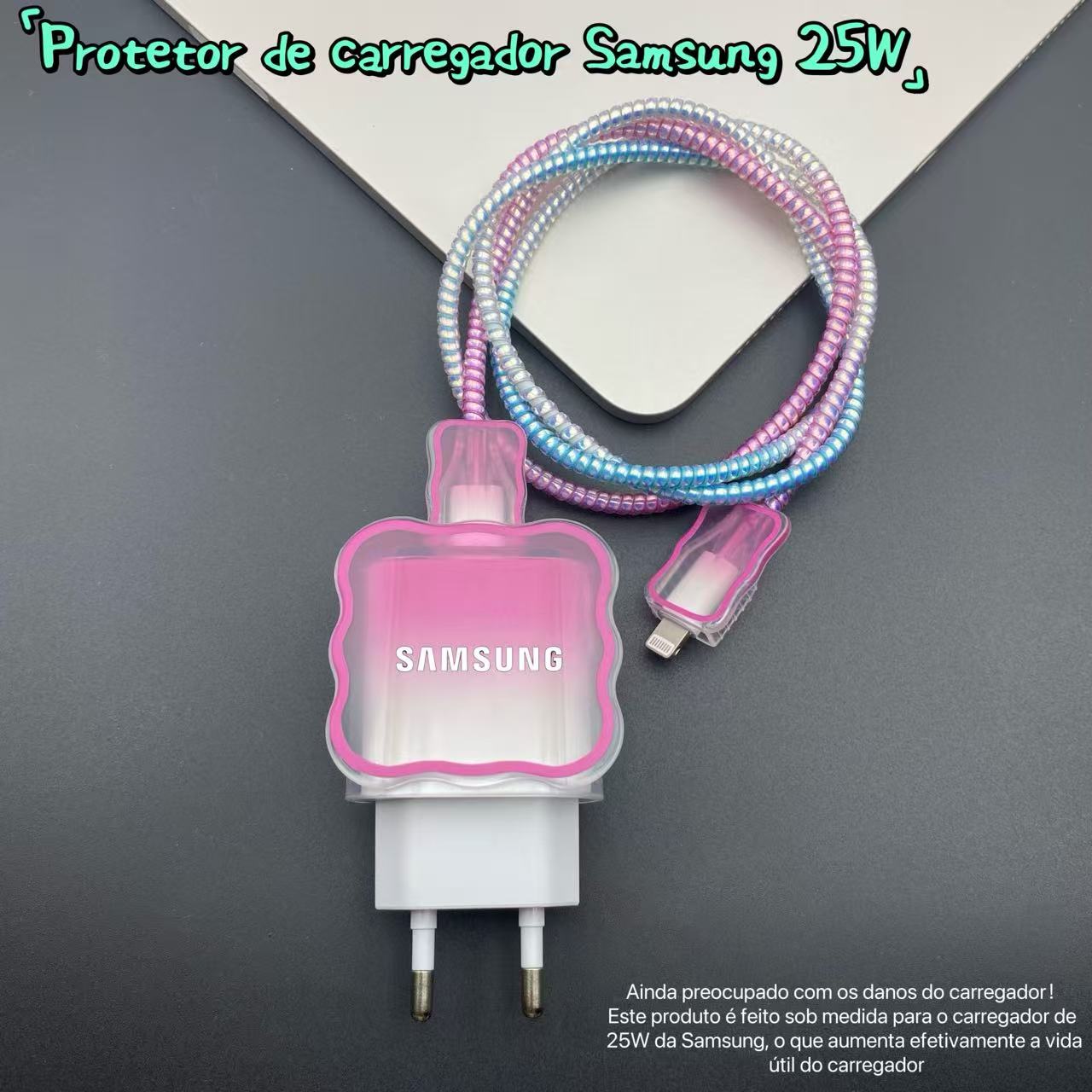 WEZFY 43FC Capa protetora para carregador Samsung preta com gradiente ...