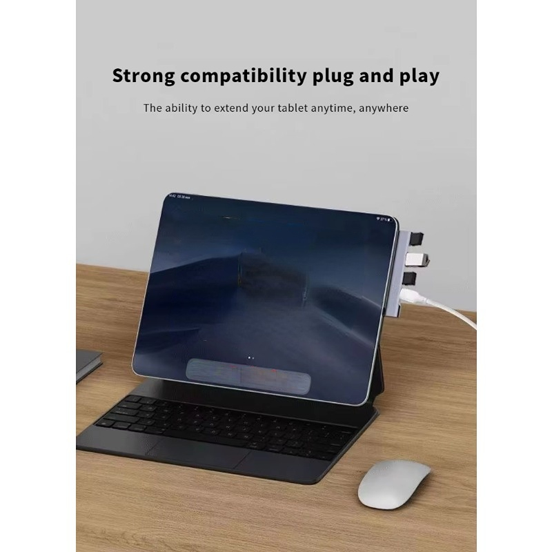 4 Em 1 Dock Side Bend USB3.0 Hub Notebook Type C Interface PD Powered ...