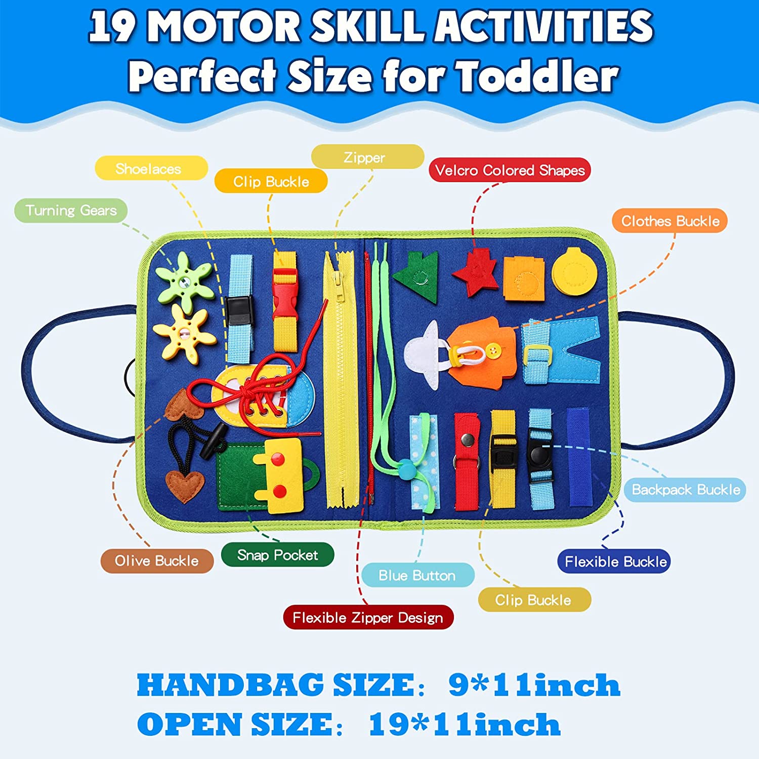 Planche Activité Montessori Busy Board Montessori Voiture – Jouet Sensoriel Voyage 2-3 Ans – Tableau D'Activités