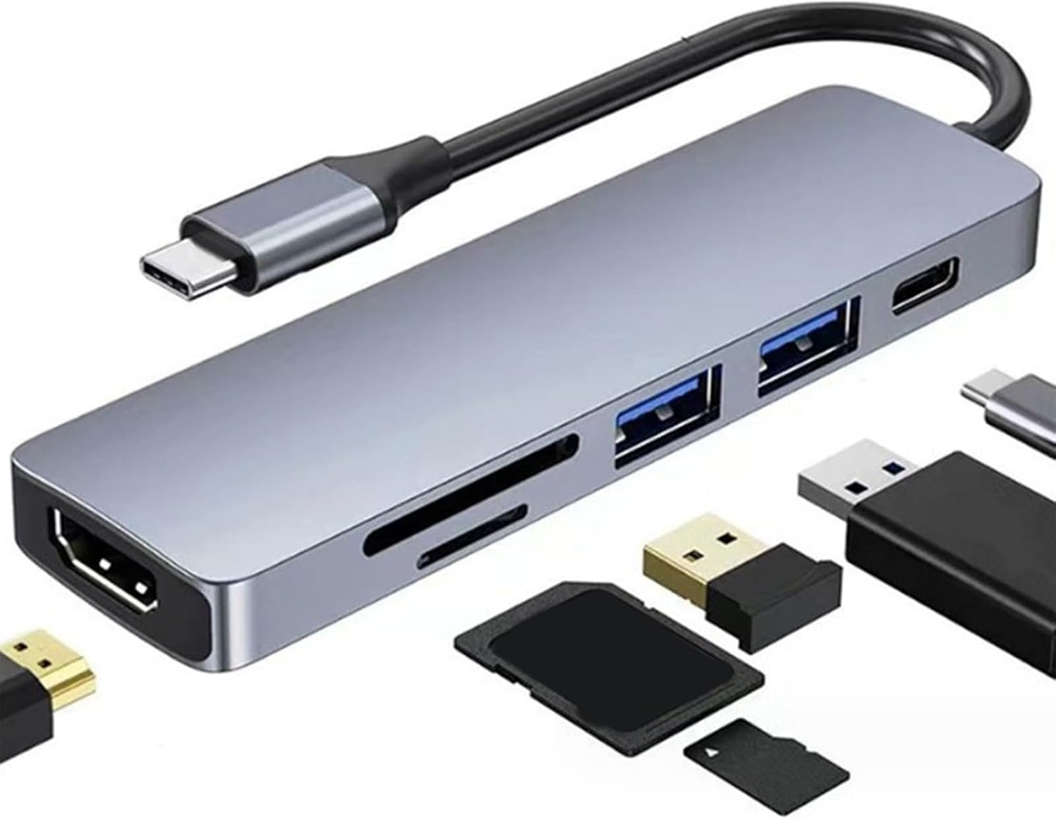 8 Em 1 6 1 3 Type C Hub Para HDMI USB 3.0 4K SD TF PD 87W Adaptador De ...
