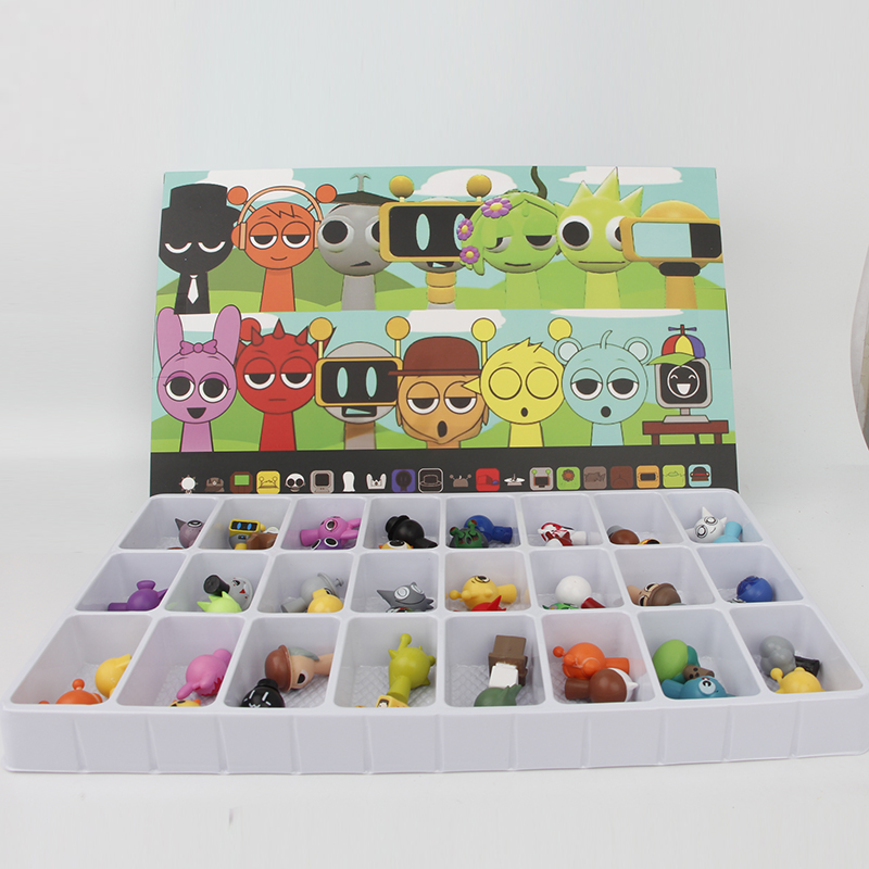 48 Pçs/Set 5cm Sprunki Caixa Figura Brinquedos Wenda Estatueta De Ação ...