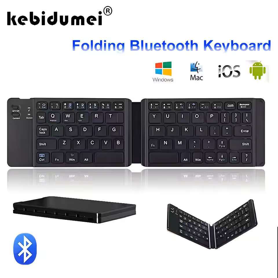 B033 Mini Teclado Bluetooth Portátil Sem Fio Dobrável Com Touchpad Para ...