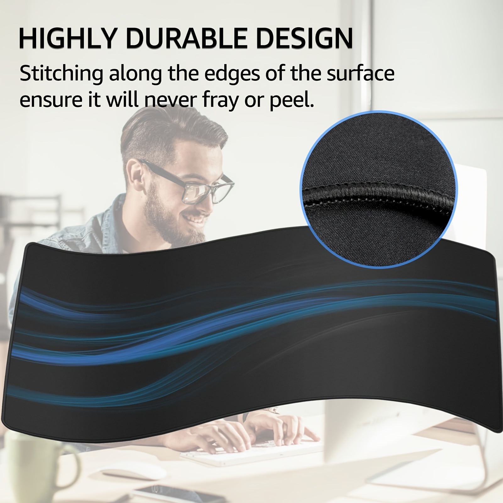 Grande Mouse Pad Estendido Para Jogos , Base De Borracha Antiderrapante ...
